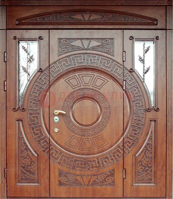 Стальная дверь с виноритом и фрамугами ДВТ-188 в Раменском