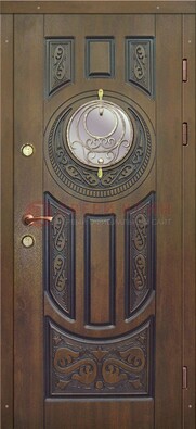 Одностворчатая входная дверь с виноритом и стеклом ДВТ-193 в Раменском