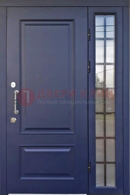 Синяя дверь с виноритом и стеклянными вставками  ДВТ-79 в Раменском
