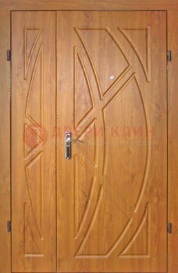 Полуторная металлическая дверь с МДФ золотой дуб ПЛ-17 в Раменском