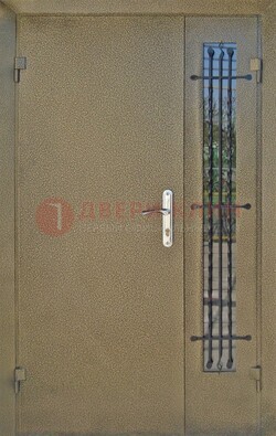 Входная дверь Порошок со стеклом и ковкой ПЛ-20 в Раменском